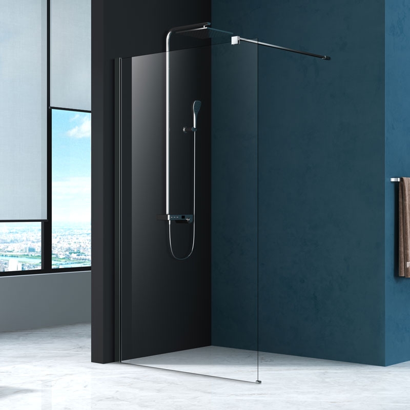 Paravan de dus Mediterraneo, Foxy 90 x 200 cm, cu sprijin pe perete si ...