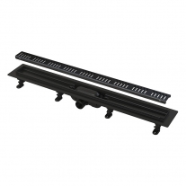CANAL DE SCURGERE PENTRU DUS CU MARGINE PT GRATAR PERFORAT, NEGRU MAT,APZ10BLACK-650M