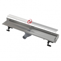 FIT AND GO WALL, CANAL DE SCURGERE PENTRU DUS, CU FLANSA VERTICALA LA PERETE SI GRATAR DUBLU, 750 MM, APZ23-DOUBLE9-750