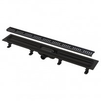 CANAL DE SCURGERE PENTRU DUS CU MARGINE PT GRATAR PERFORAT, NEGRU MAT,APZ10BLACK-750M