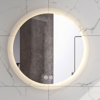 Oglinda Fluminia, Miro R60, rotunda, cu iluminare LED, 2 culori