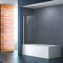 ROUND 1 EASY CLEAN, PARAVAN DE CADA DINTR-UN SINGUR ELEMENT, 80X140CM, STICLA SECURIZATA TRANSPARENTA 6MM, PROFIL CROM, P01BS03