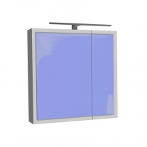 Dulap cu oglinda, 2 usi, iluminare LED, Kolpasan, Blanche, 70 cm, alb