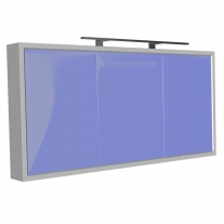 Dulap cu oglinda, 3 usi, iluminare LED, Kolpasan, Blanche, 145 cm, alb