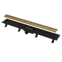 Rigola pentru dus, Alca, Simple, cu gratar, 95 cm, auriu