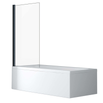 STANDARD BLACK EASY CLEAN, PARAVAN DE CADA DINTR-UN SINGUR ELEMENTE, 80X140CM, STICLA SECURIZATA TRANSPARENTA 6MM, PROFIL NEGRU MAT, P01BS01BL