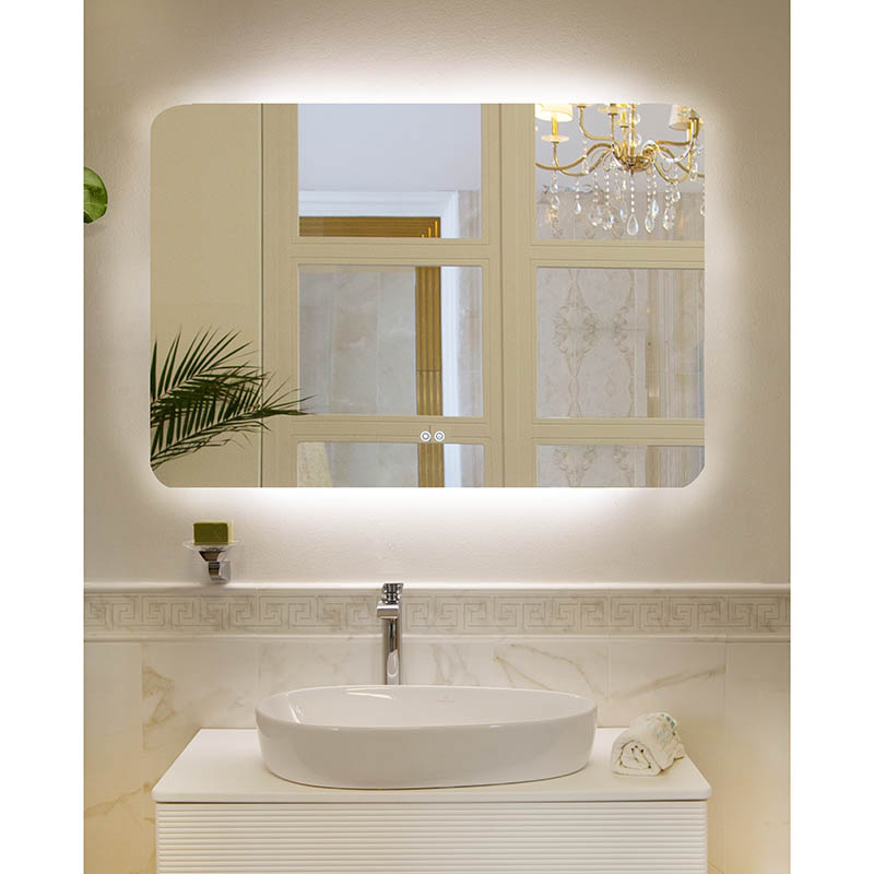 Oglinda Fluminia, Verona 120, dreptunghiulara 120 x 80 cm, cu iluminare LED, 3 culori, dezaburire