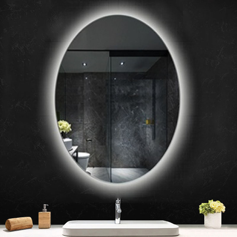 Oglinda, Fluminia, Picasso Ambient 60, ovala, cu iluminare LED, 3 culori, dezaburire