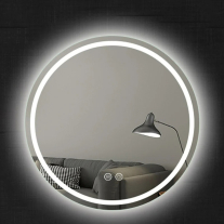 Oglinda Fluminia, Ando R90, rotunda, iluminare LED, 3 culori, dezaburire