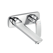 Baterie pentru lavoar, Kludi, Balance, cu montaj pe perete, lungime pipă 23.5 cm, crom