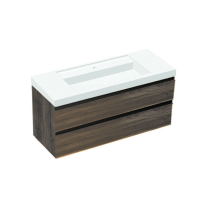 Set mobilier suspendat cu lavoar Kolpasan, Harmony 120, cu 2 sertare, dark oak