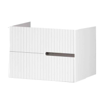 Mobilier pentru lavoar pe blat Fluminia, Malta, finisaj riflat, 80 cm, alb