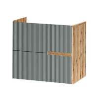 Mobilier pentru lavoar pe blat Fluminia, Malta, finisaj riflat, 60 cm, salvia