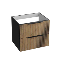 Mobilier pentru lavoar Spectrum, Omaha, finisaj riflat, 60 cm, wood black