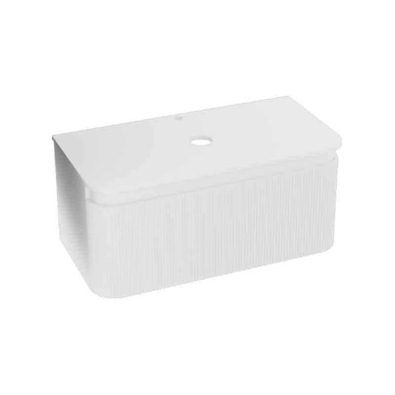 MILENA, ALB, SET MOBILIER SUSPENDAT CU 1 SERTAR RIFLAT + BLAT ALB PREGAURIT, 1000X520XH435 , 39823