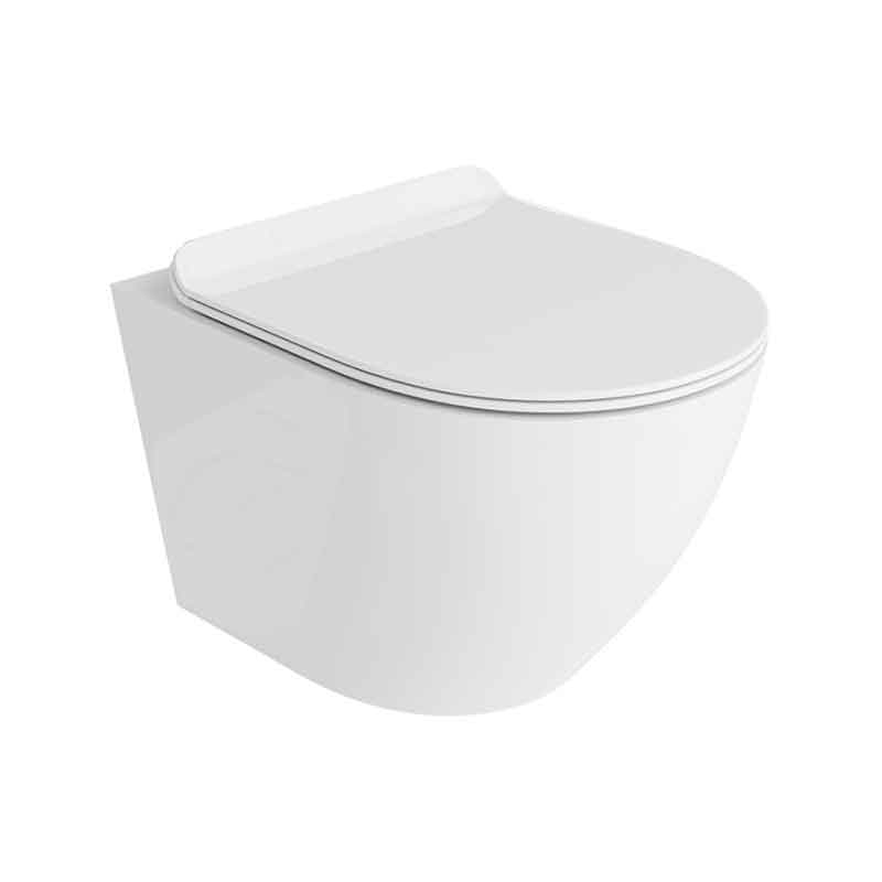 TRENDI, ALB, SET VAS WC STATIV, RIMLESS PROTECT, 37x56.5CM + CAPAC SOFT CLOSE QUICK RELEASE, 32558