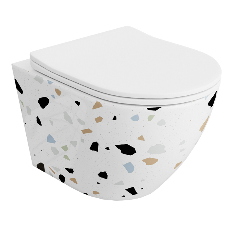 TRENDI, STONE, SET VAS WC SUSPENDAT, RIMLESS, 36.5X49CM + CAPAC SOFT CLOSE QUICK RELEASE, 26496