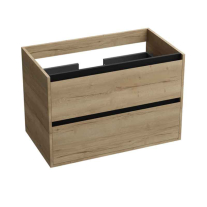Mobilier suspendat pentru lavoar, Spectrum, Manitoba, 60 cm, mânere negre, lemn