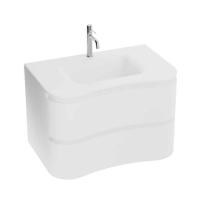 Set mobilier si lavoar, Spectrum, Oviedo 80, design ondulat, alb