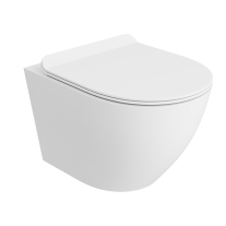 Set vas WC, Spectrum, Trendi, rimless, cu capac soft close, quick release, alb mat