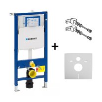 Set instalator Geberit, rama Duofix, rezervor Sigma 12cm cu set fixare si set antifonare, pentru wc suspendat