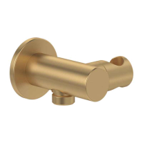Cot racord Villeroy&Boch, Universal Showers, rotund cu suport duș, brushed gold