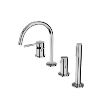 Baterie cadă Lavita, Verdi, cu set de duș, montaj orizontal, crom