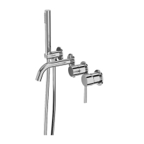 Baterie cadă Lavita, Verdi, cu set de duș, montaj pe perete, crom