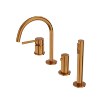  Baterie cadă LaVita, Verdi, montaj pe cada, set complet dus, brushed copper