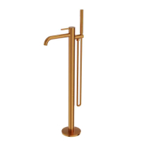 Baterie cadă LaVita, Verdi, stativă, pipă dreaptă, set complet duș, brushed copper