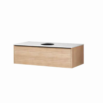 Mobilier suspendat Kolpasan, Orphia 100, canelat, cu blat din Kerrock, 1 sertar, acacia