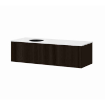Mobilier suspendat Kolpasan, Orphia 120 riflat, cu blat din Kerrock, 1 sertar, graphite black