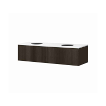 Mobilier suspendat Kolpasan, Orphia 140, riflat, cu blat din Kerrock, 2 sertare, graphite black