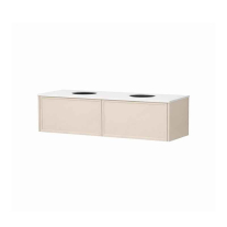 Mobilier suspendat Kolpasan, Orphia 140, cu blat din Kerrock, 2 sertare, light grey