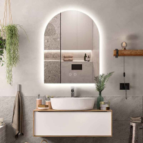 Oglindă cu dezaburire și LED Fluminia Bilbao, 55 x 90 cm, lumină ambientală