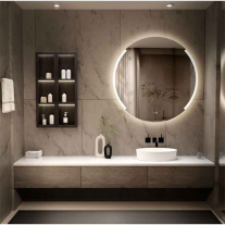 Oglindă cu LED și dezaburire, Fluminia Tivoli Superlight, Ø 80 cm