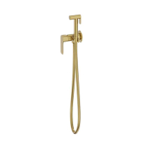 Set de duș igienic LaVita Scala cu baterie încastrată, pară și suport, brushed gold