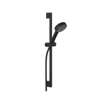 Set de duș Kludi Dive X, 3 jeturi, cu bară 60 cm, pară de duș și furtun 160 cm, negru mat