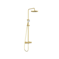 Coloană de duș cu baterie termostatată Kludi Logo, 3 jeturi, brushed bronze