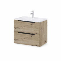 Mobilier pentru lavoar pe blat Fluminia, Malta, finisaj neted, 60 cm, Rovere Oro