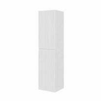- Dulap baie suspendat Fluminia Pisa, front riflat, 2 uși Soft Close, MDF, alb, 31,4 x 31,5 x 130 cm