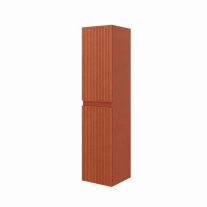 Dulap baie suspendat Fluminia Pisa, front riflat, 2 uși Soft Close, MDF, 31,4 x 31,5 x 130 cm, mattone