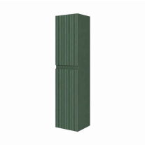 Dulap baie suspendat Fluminia Pisa, front riflat, 2 uși Soft Close, MDF, 31,4 x 31,5 x 130 cm, verde Italia